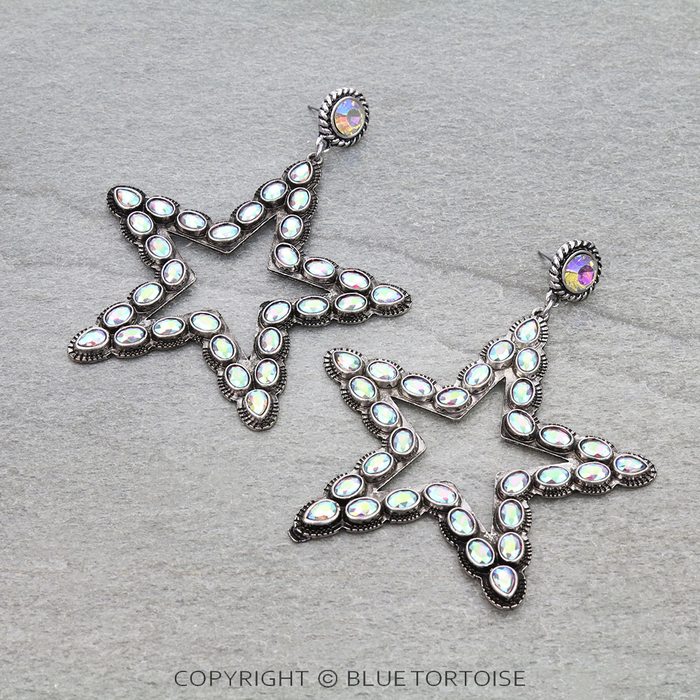 Western Star Stone Stud Earrings