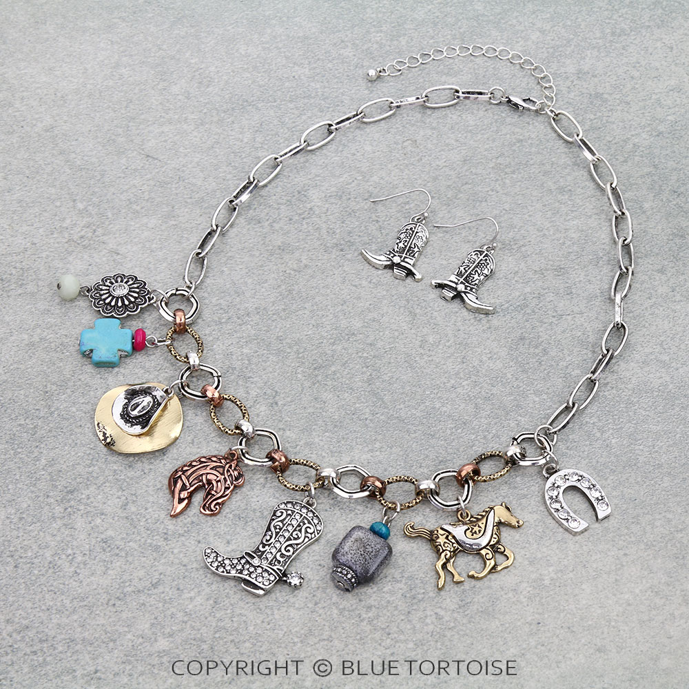 Western Style Charm Necklace Set