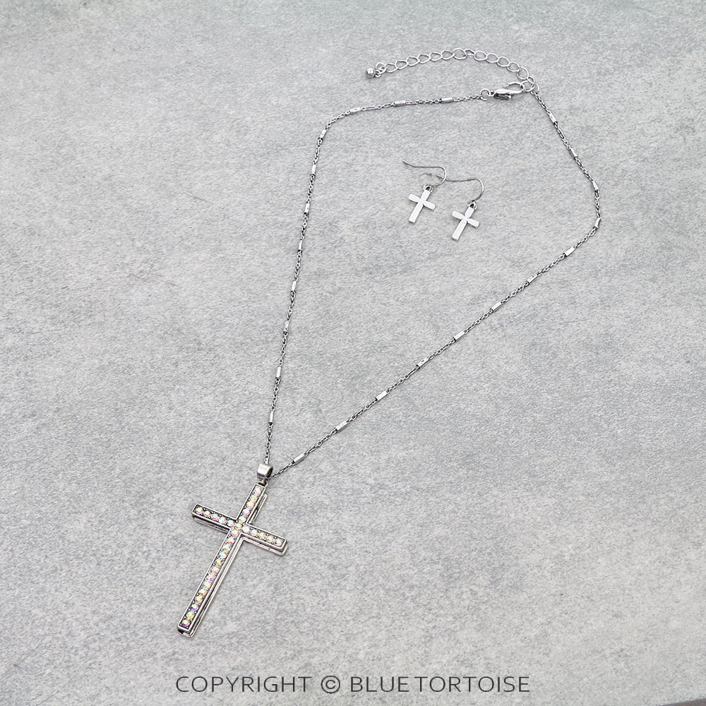 Cross Pendant Necklace Set