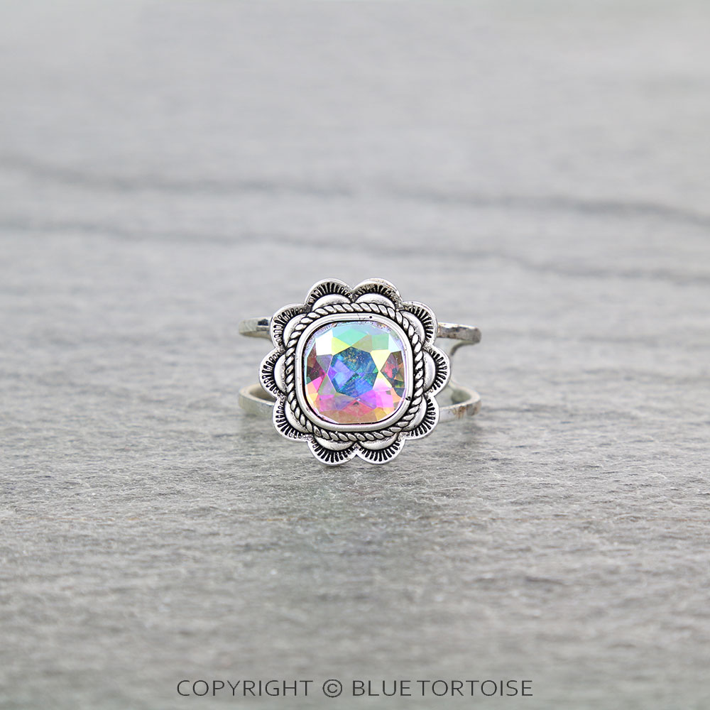 Superior Square Stone Cuff Ring