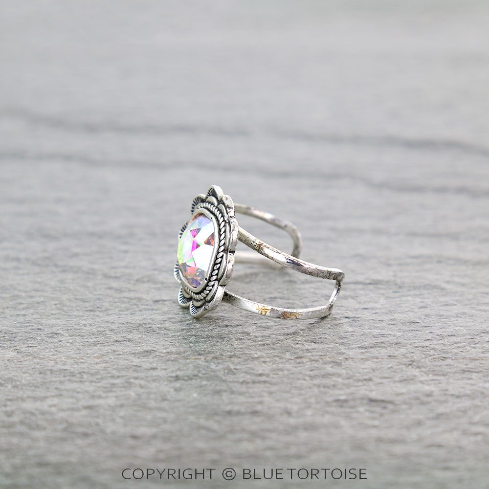 Superior Square Stone Cuff Ring - Image 2