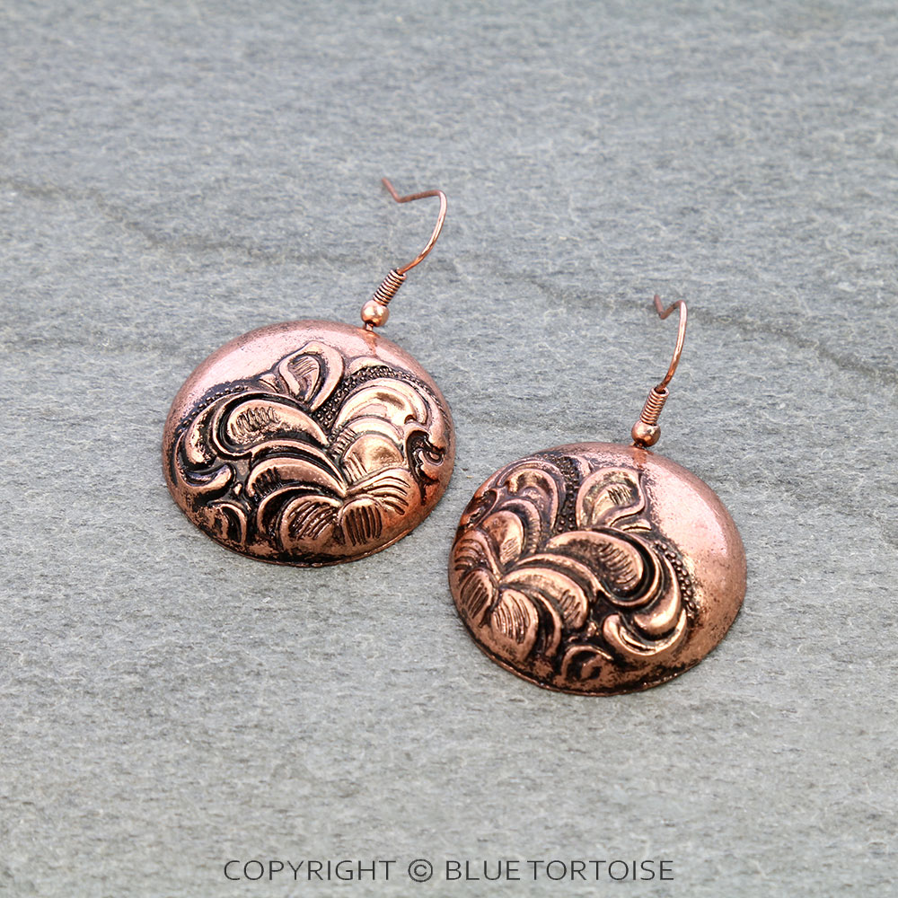 Western Filigree Round Metal Dangle Earrings