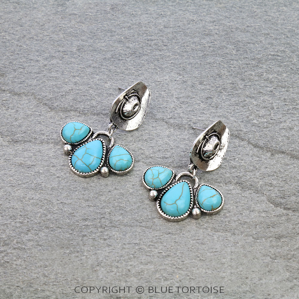 Western Cowboy Hat Stud Earrings