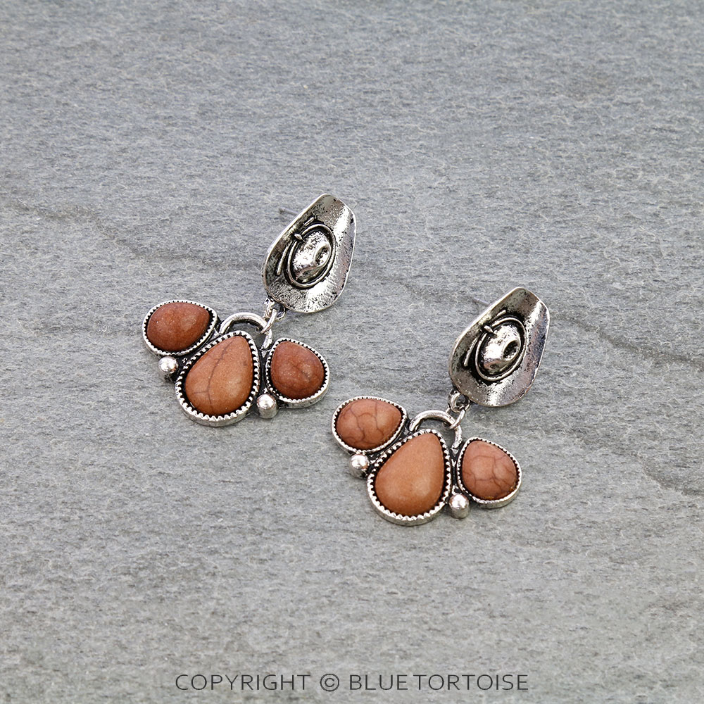 Western Cowboy Hat Stud Earrings