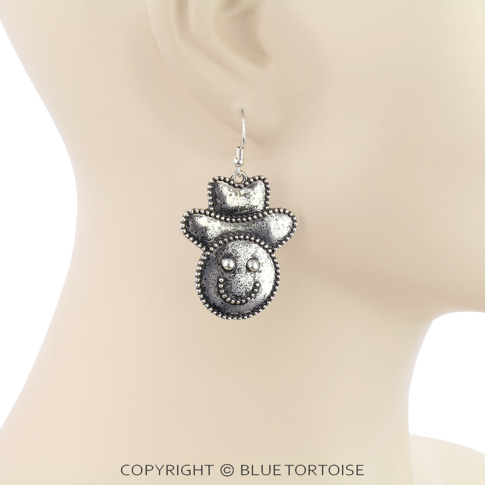 Western Smile Cowboy Dangle Earrings - Image 2