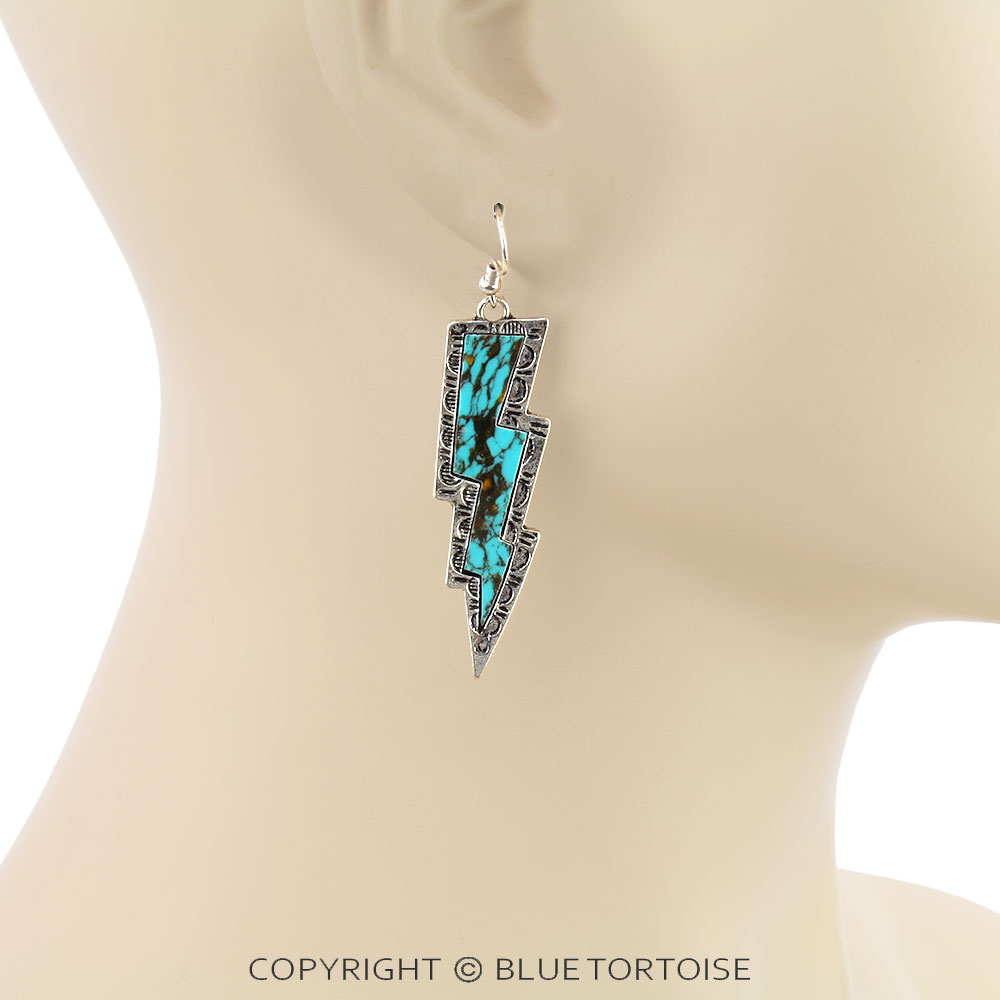 Western Thunder Stone Dangle Earrings - Image 2