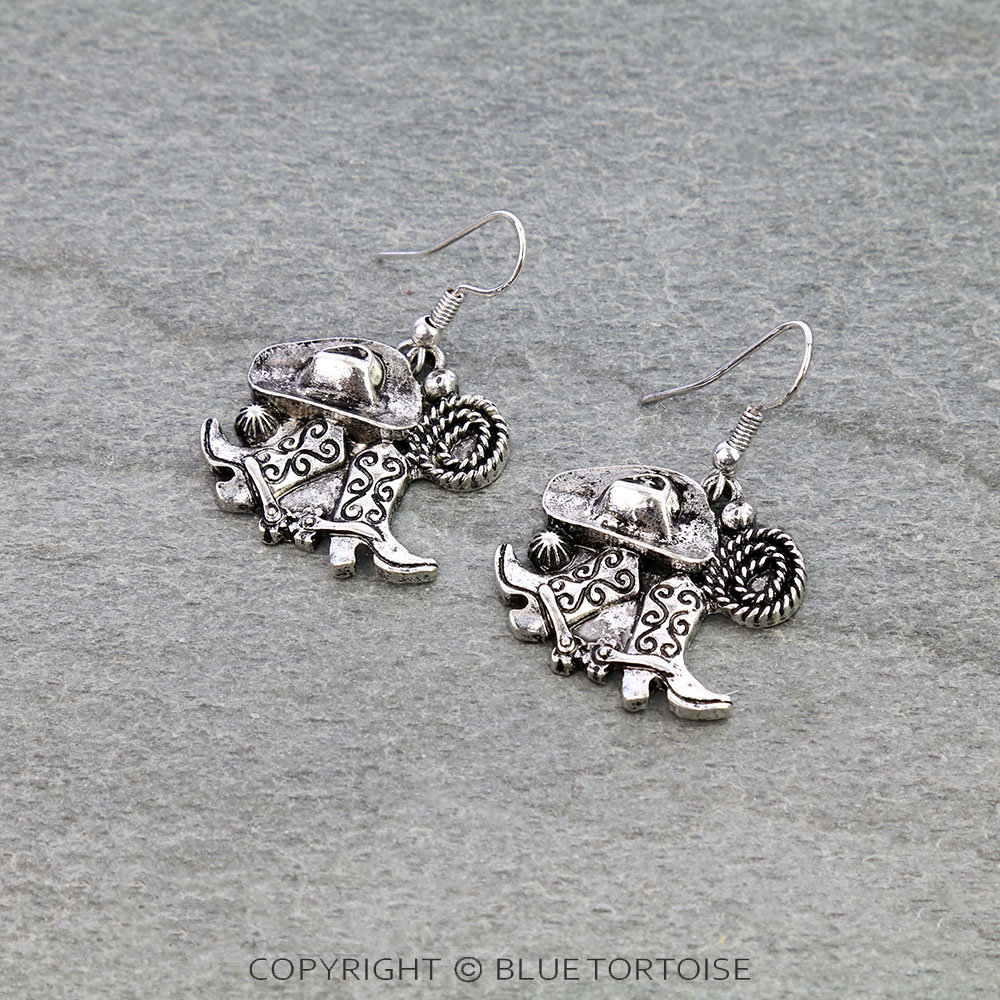 Western Cowboy Boots Dangle Earrings