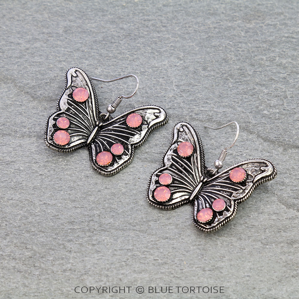 Western Butterfly Dangle Earrings