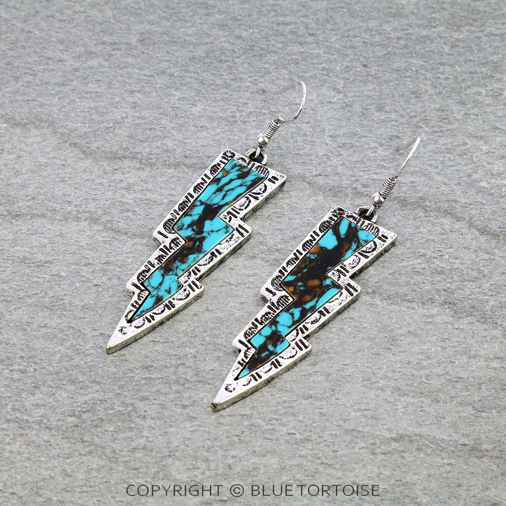 Western Thunder Stone Dangle Earrings