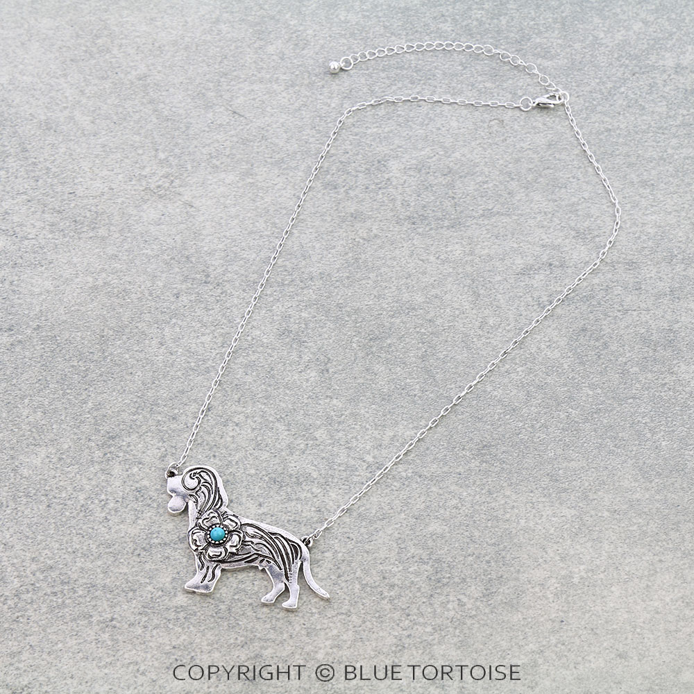 Filigree Beagle Pendant Necklace