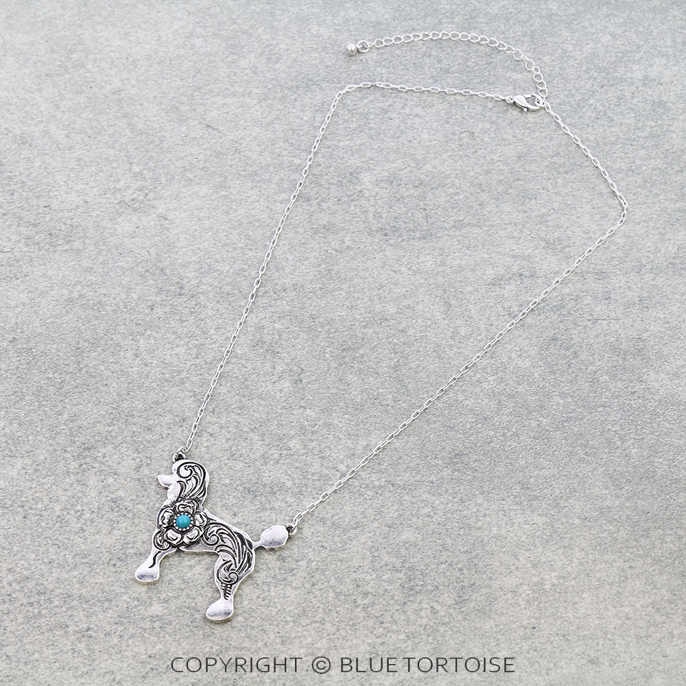 Filigree Poodle Pendant Necklace