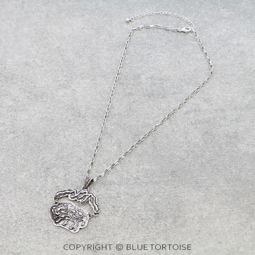 Western Mountain Buffalo Pendant Necklace
