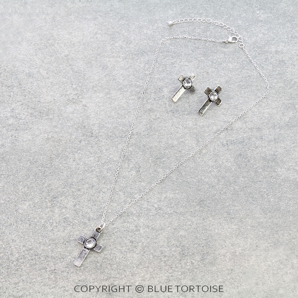 Western Cross Pendant Necklace Set