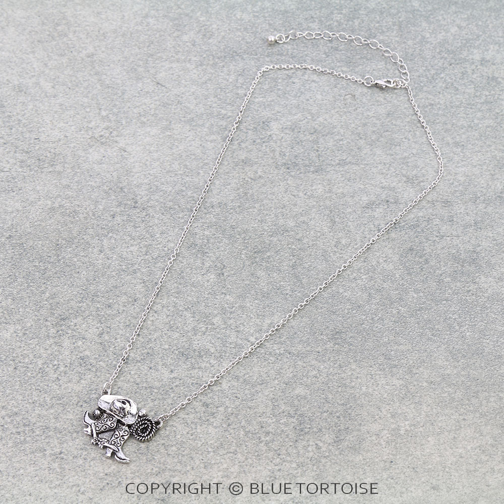 Western Cowboy Boots Necklace