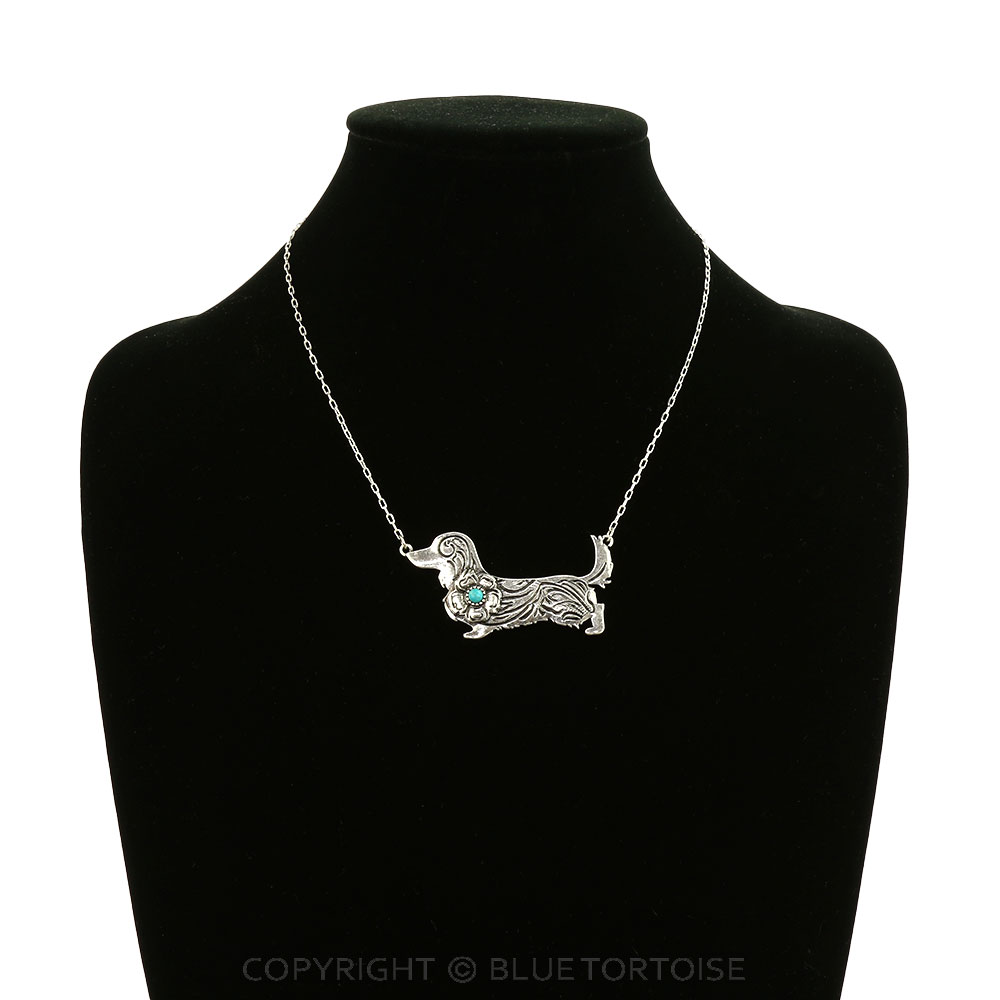 Filigree Dachshund Pendant Necklace - Image 2