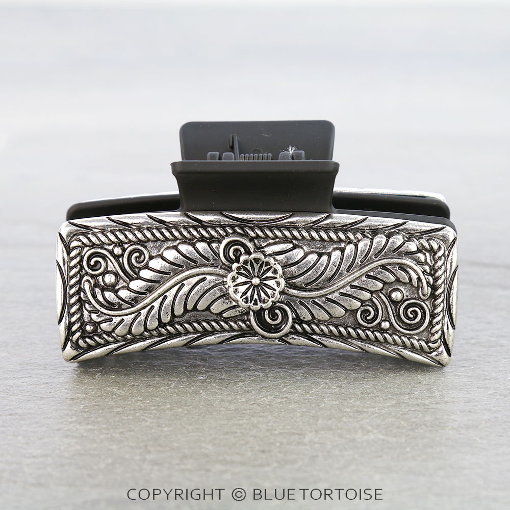 Western Style Metal Plate Hair Claw Clip - Image 2