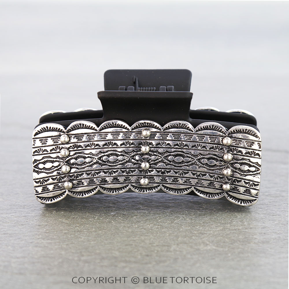 Western Style Metal Plate Hair Claw Clip - Image 2