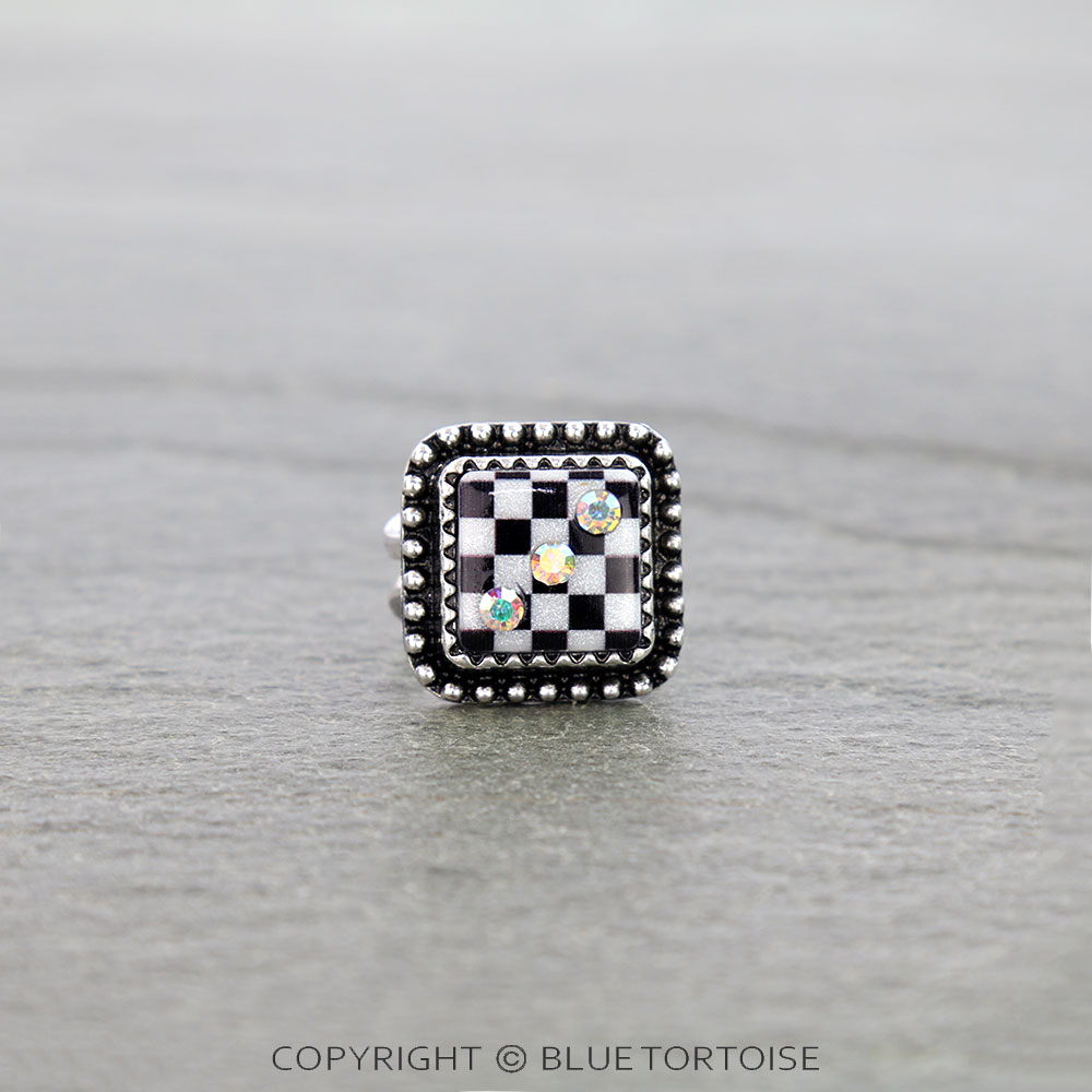 Checker Dice Cuff Ring