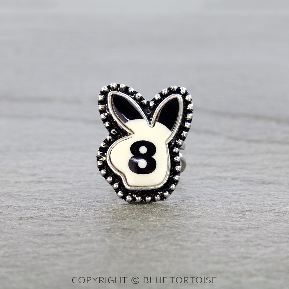 8 Ball Bunny Cuff Ring