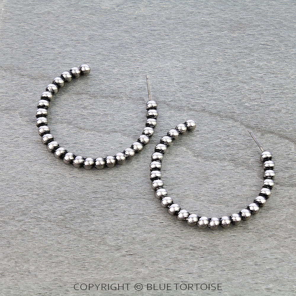 Western Ball TXR Hoop Earrings