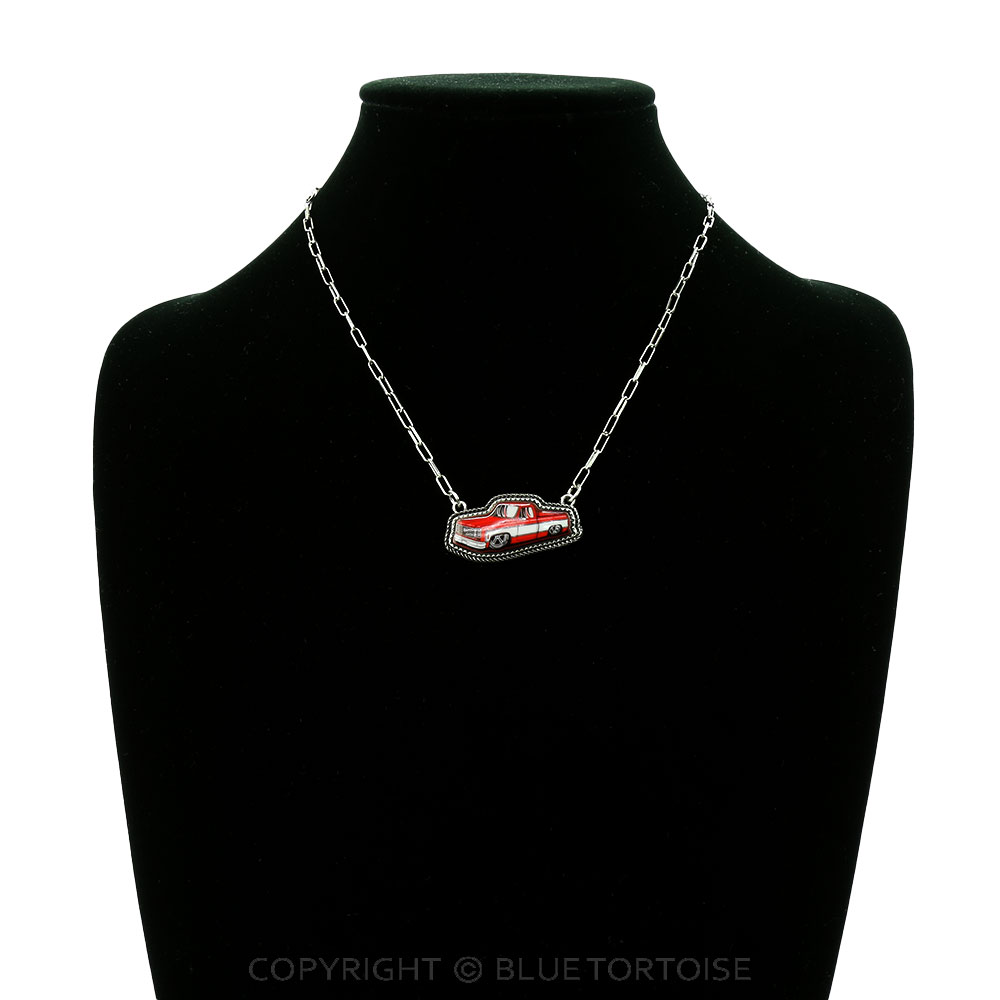 Western Antique Car Print Necklace - Image 2