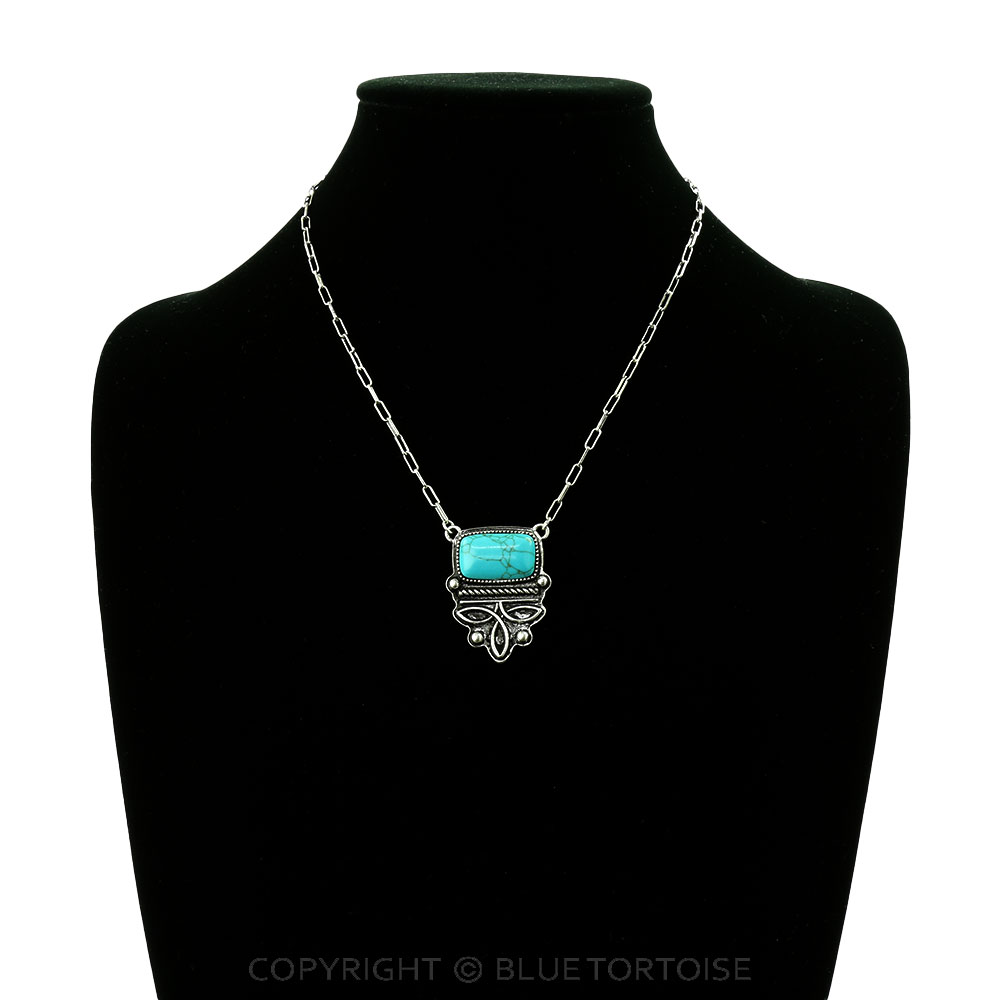 Western Boot Stitch Stone Necklace - Image 2