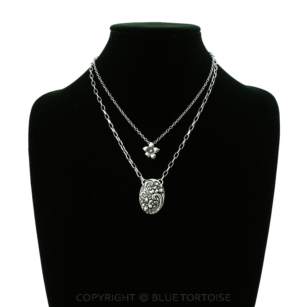 2 Layered Western Flower Necklace - Image 2