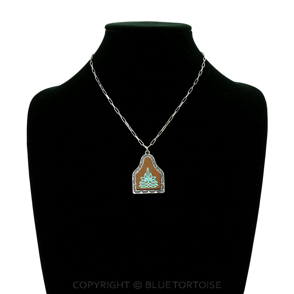 Western Boot Stitch Ear Tag Necklace - Image 2