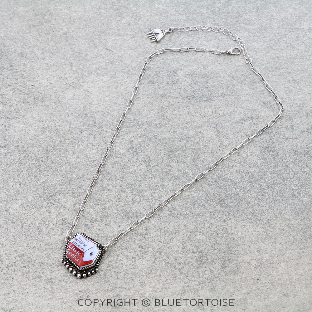 Western Beer Cooler Print Necklace