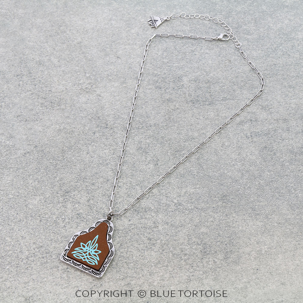 Western Boot Stitch Ear Tag Necklace