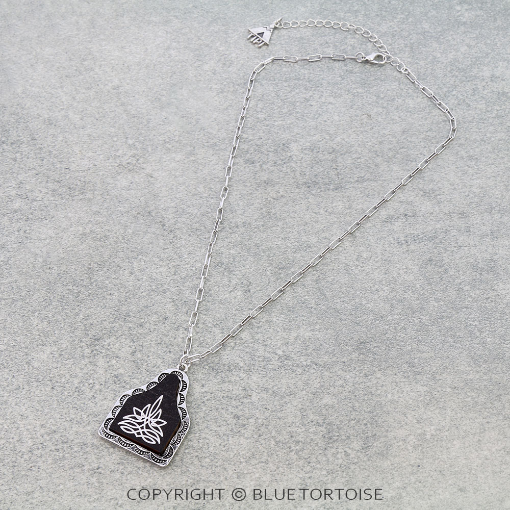 Western Boot Stitch Ear Tag Necklace