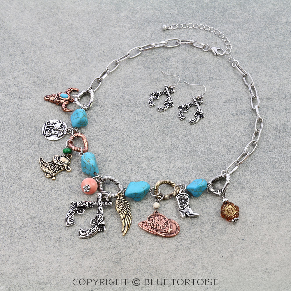 Western Style Charm Necklace Set