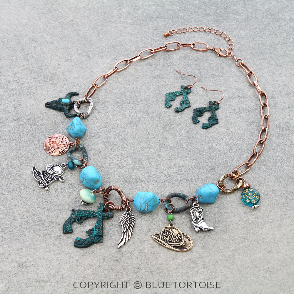 Western Style Charm Necklace Set
