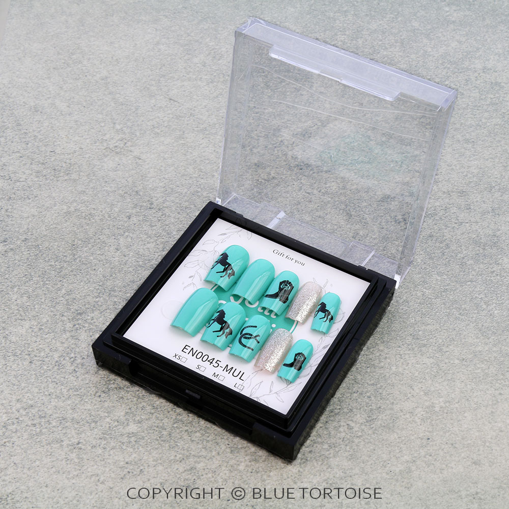 24PCS Western Horse Groove Nail Tips