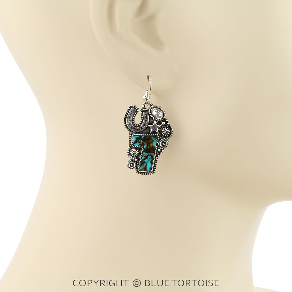 Western NO.7 Lucky Dangle Earrings - Image 2
