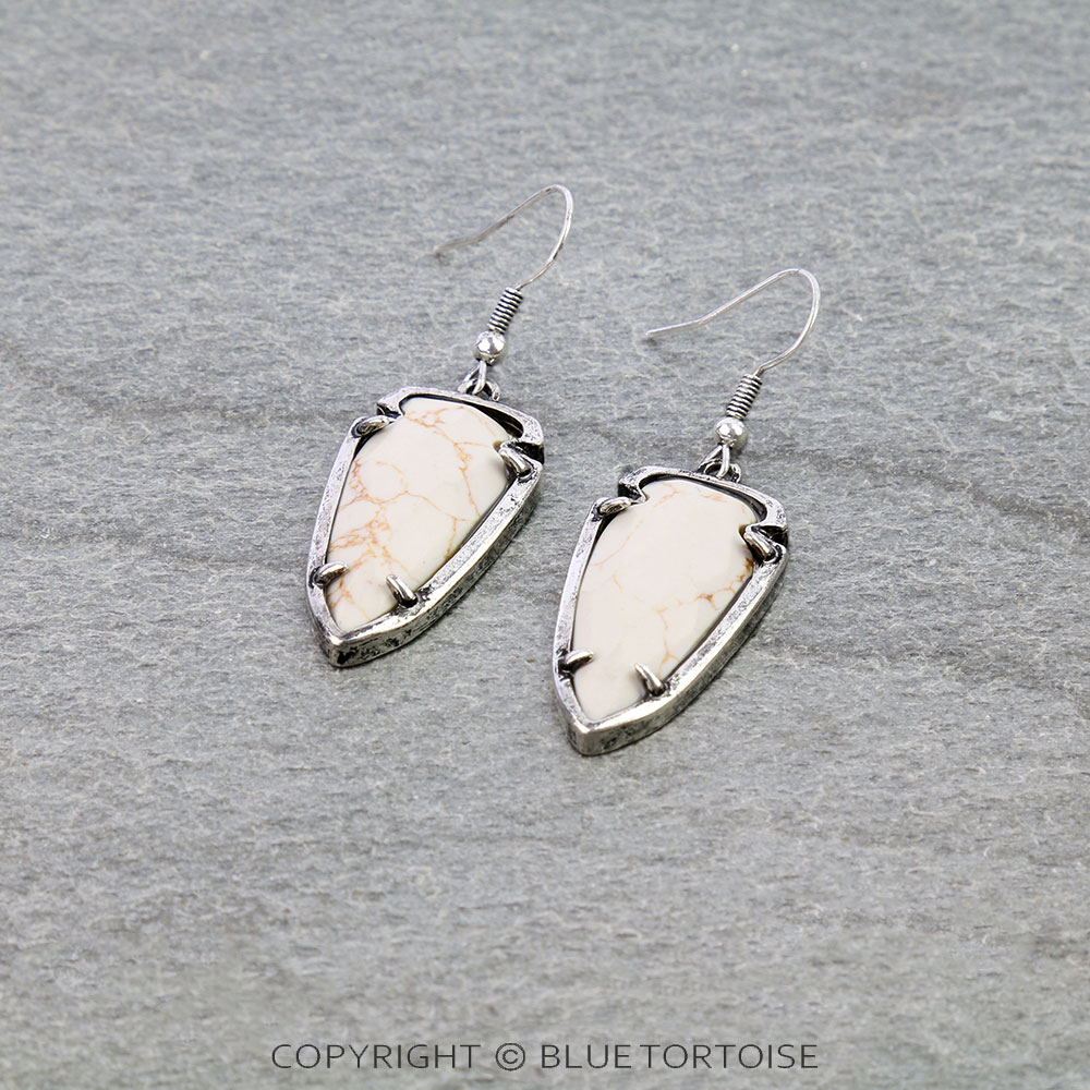 Western Arrowhead Stone Dangle Earrings