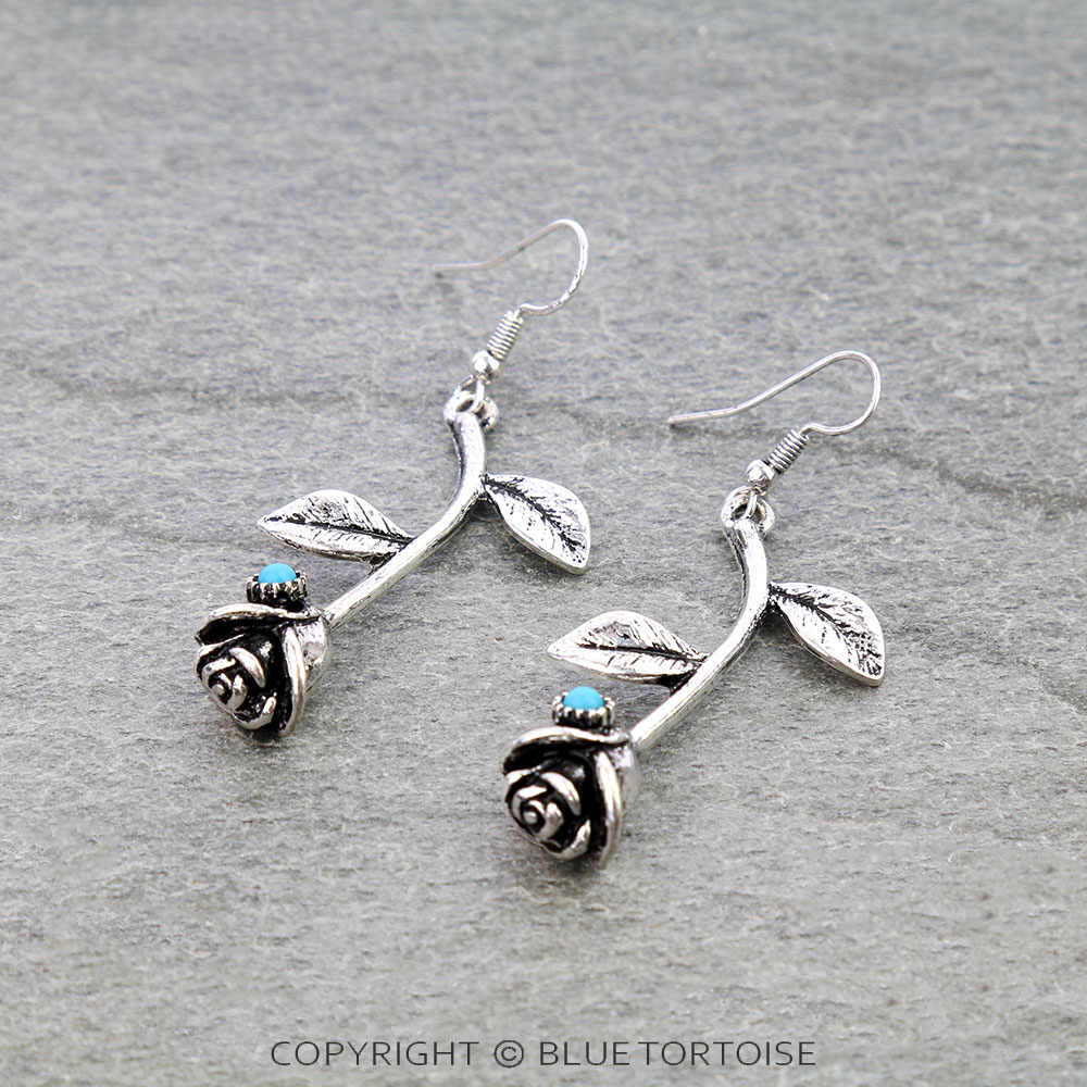 Western Rose Dangle Earrings