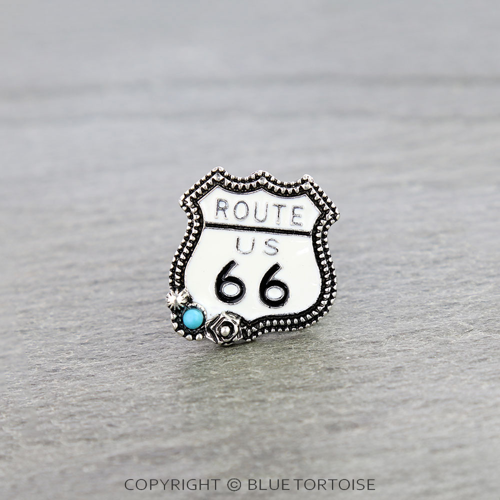 Western Route 66 Enamel Stretch Ring