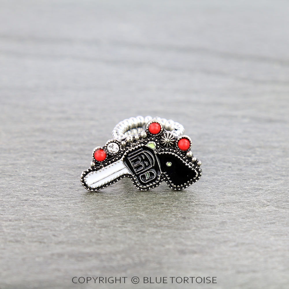 Western Pistol Enamel Stretch Ring