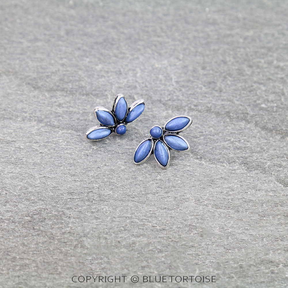 Western Flower Stone Stud Earrings