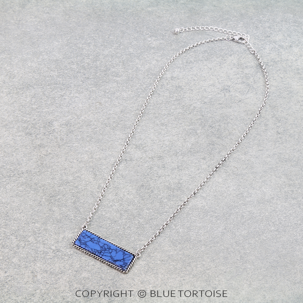 Western Hand Stone Bar Necklace