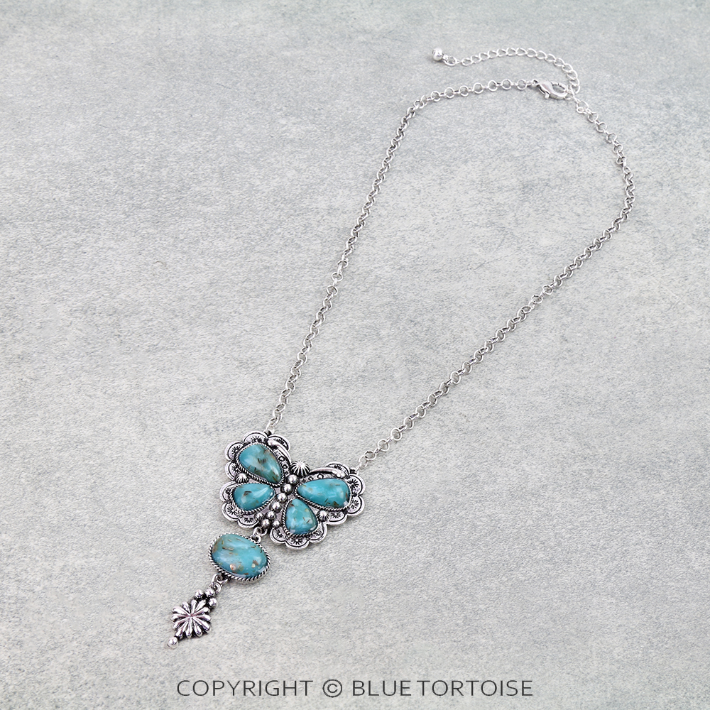 Western Butterfly Stone Necklace