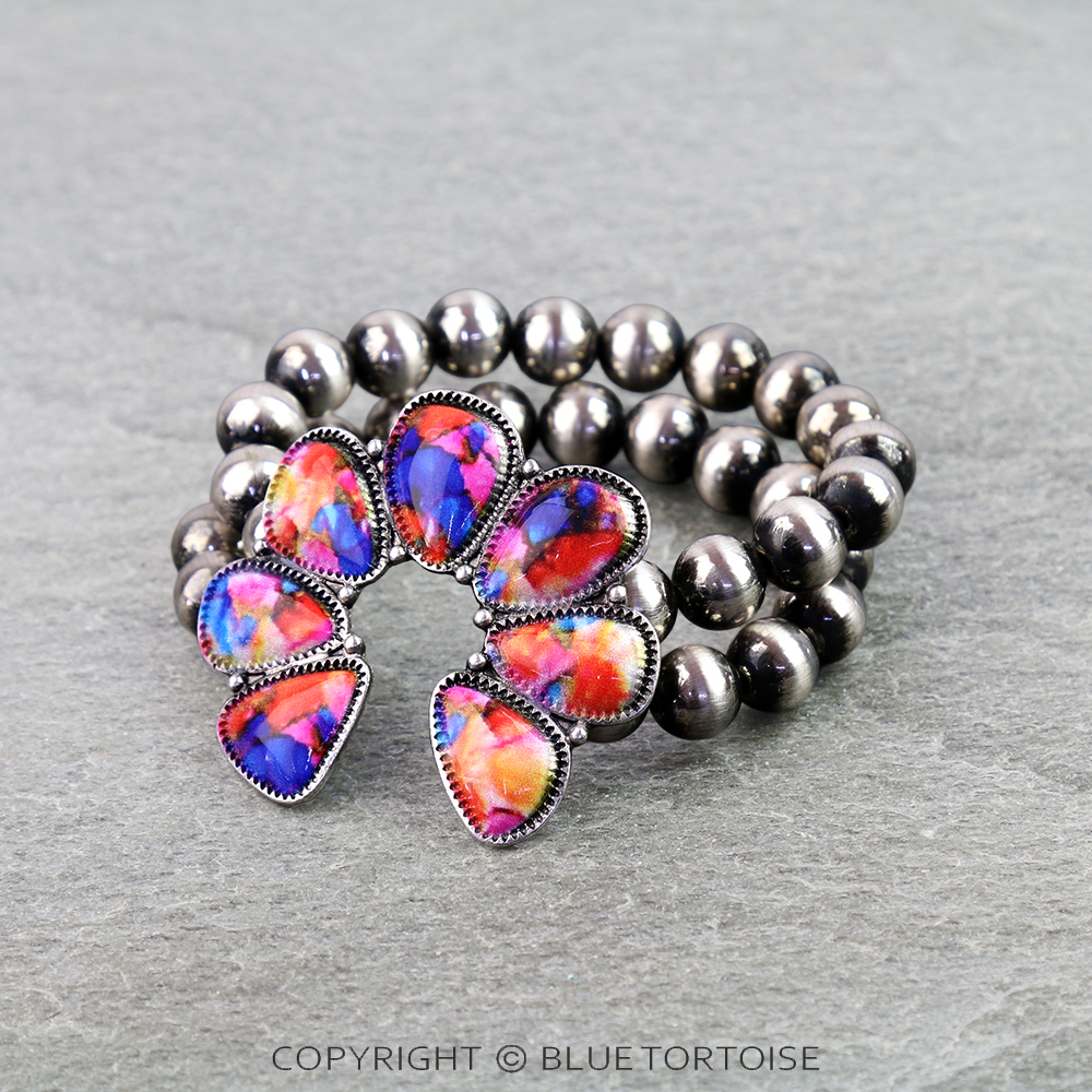 Western Squash Blossom Print Bracelet