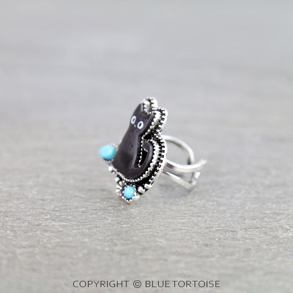 Halloween Black Cat Cuff Ring - Image 2
