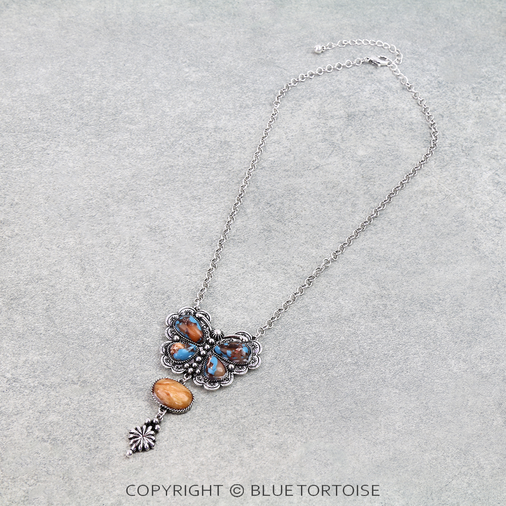 Western Butterfly Stone Necklace