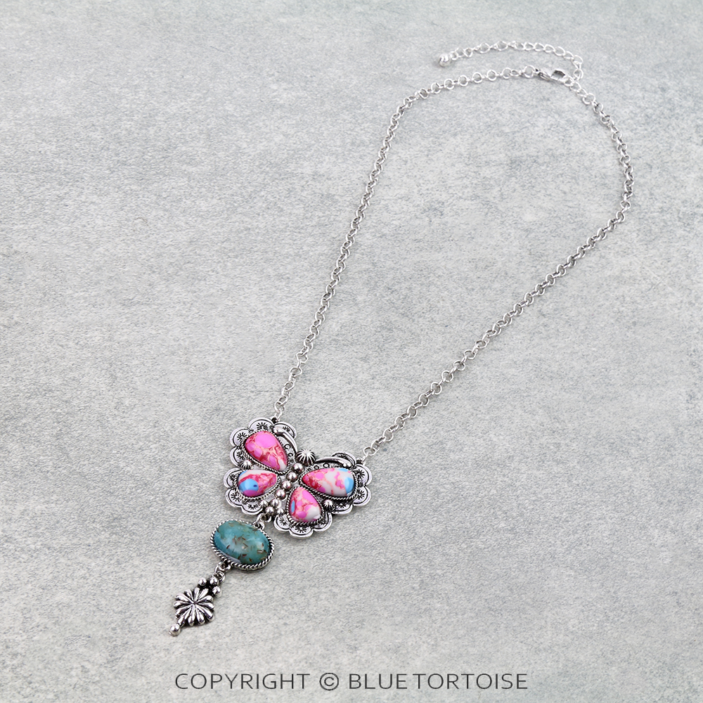Western Butterfly Stone Necklace