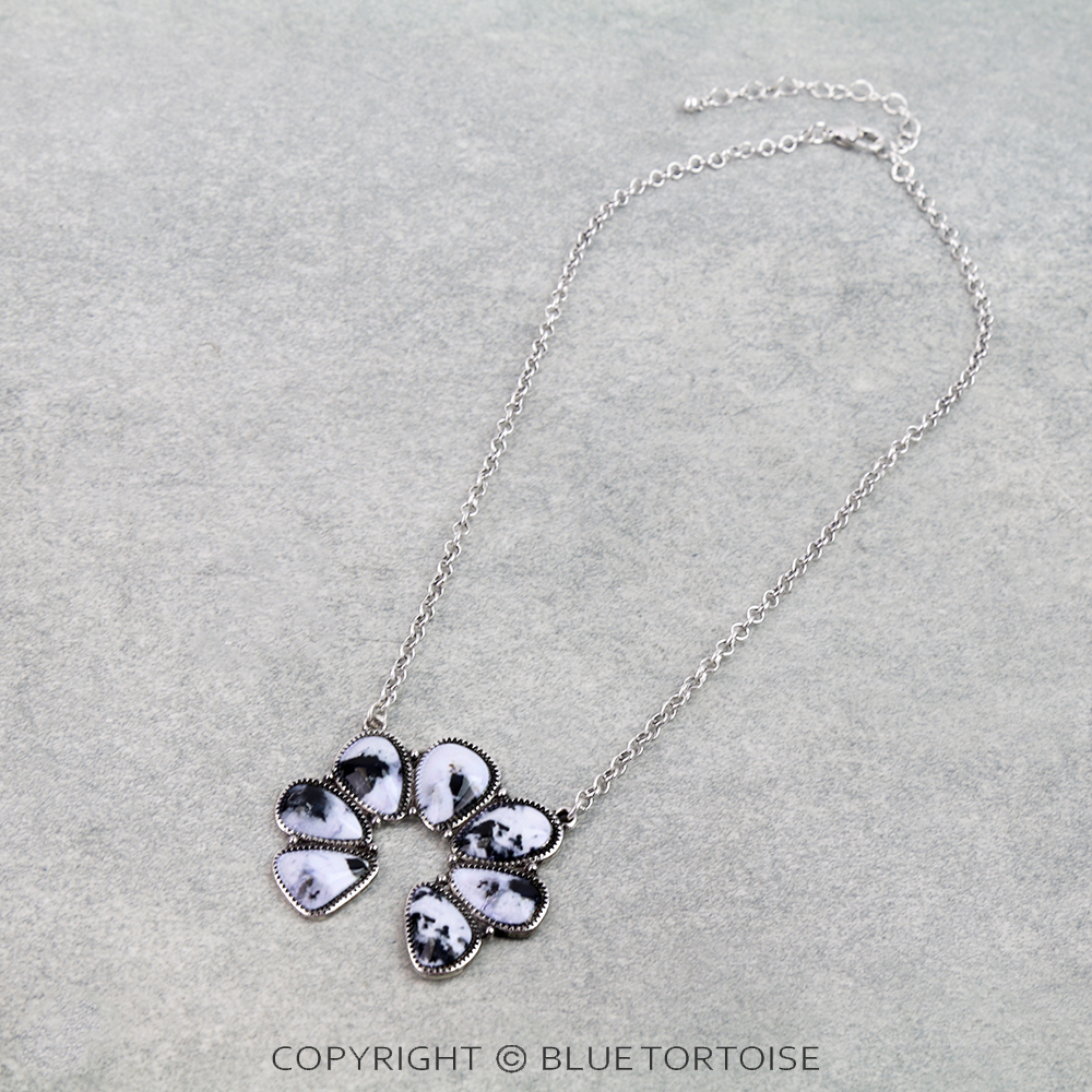 Western Squash Blossom Stone Necklace