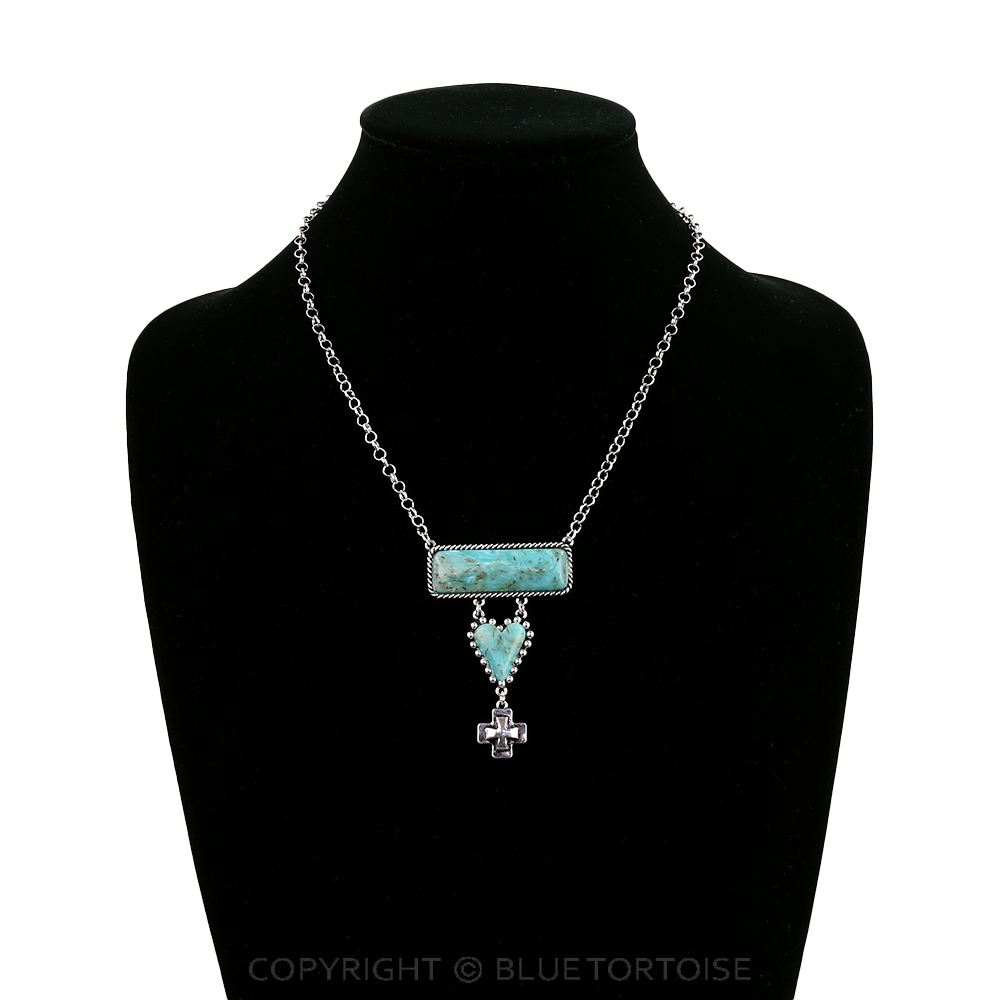 Western Hand Stone Bar Necklace - Image 2
