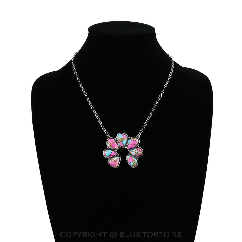 Western Squash Blossom Stone Necklace - Image 2