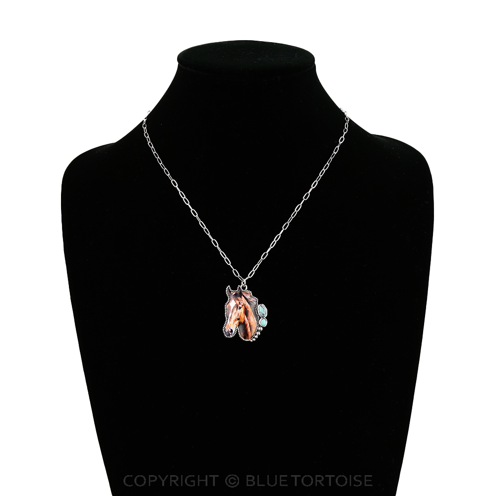 Western Horse Print Necklace - Image 2